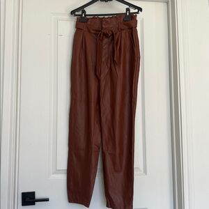 BB Dakota Chestnut Faux Leather Pants